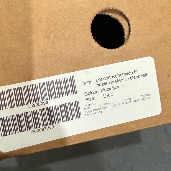 ASOS London Rebel women’s wide for heeled loafers, black UK 5 - Picture 2 of 5